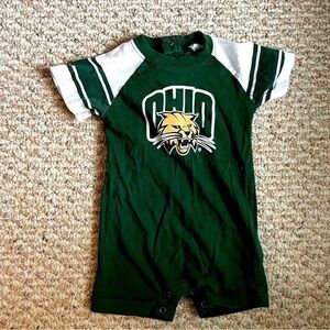 Ohio Bobcats University Baby One Piece Romper 6 months green & white